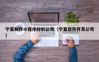 如东宁夏制作小程序好的公司（宁夏软件开发公司）